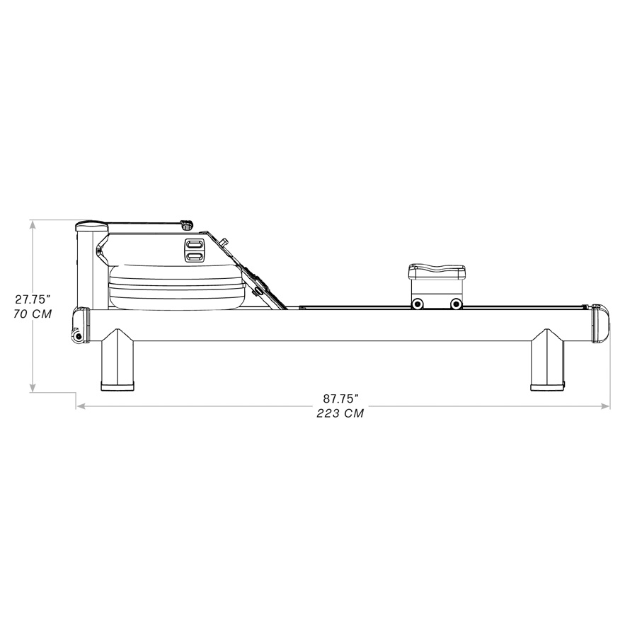 waterrower m1 technical details side