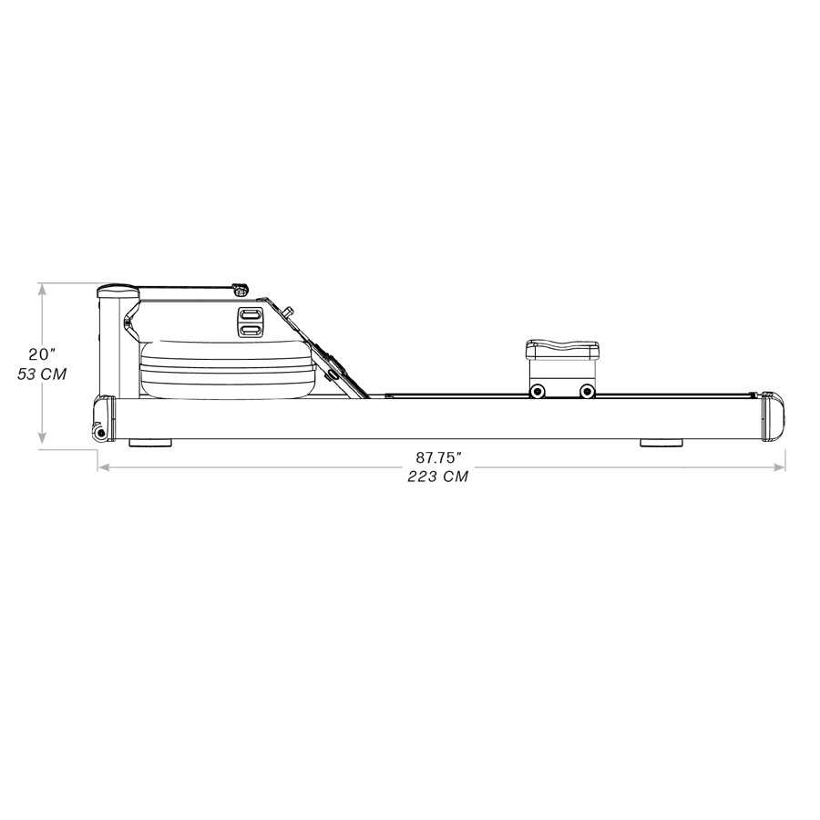 waterrower m1 technical details side